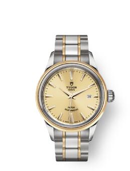 Buy Tudor Style Watch Review Replica 28 mm steel case Steel and yellow gold bezel m12103-0001