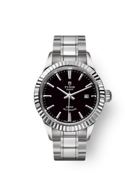Buy Tudor Style Watch Review Replica 28 mm steel case Black dial m12110-0003
