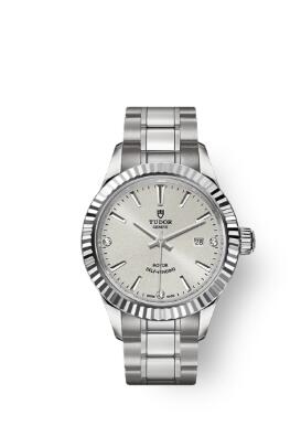 Buy Tudor Style Watch Review Replica 28 mm steel case Diamond-set dial m12110-0007