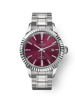 Buy Tudor Style Watch Review Replica 28 mm steel case Burgundy dial m12110-0015