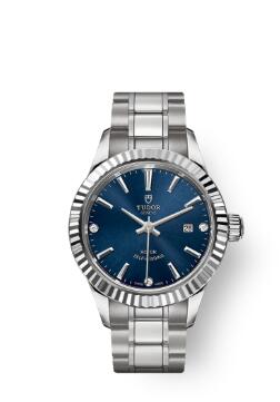 Buy Tudor Style Watch Review Replica 28 mm steel case Diamond-set dial m12110-0017