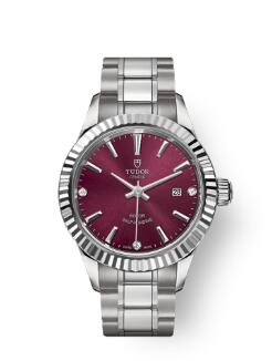 Buy Tudor Style Watch Review Replica 28 mm steel case Diamond-set dial m12110-0019