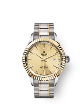 Buy Tudor Style Watch Review Replica 28 mm steel case Yellow gold bezel m12113-0001