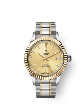 Buy Tudor Style Watch Review Replica 28 mm steel case Diamond-set dial m12113-0007