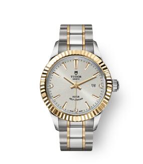 Buy Tudor Style Watch Review Replica 28 mm steel case Diamond-set dial m12113-0009