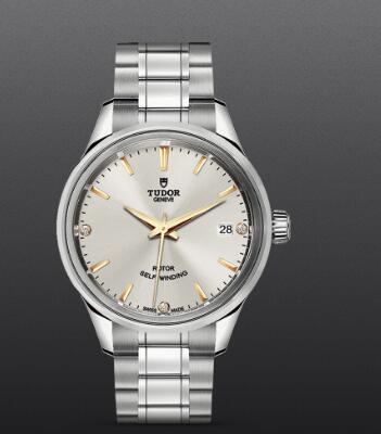 Replica Watch Tudor Style 34mm steel case diamond-set dial m12300-0019