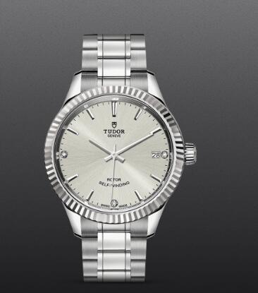 Tudor Style Swiss Replica Watch 34MM Steel Case diamond-set dial m12310-0007