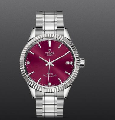 Tudor Style Swiss Replica Watch 34MM Steel Case diamond-set dial m12310-0019