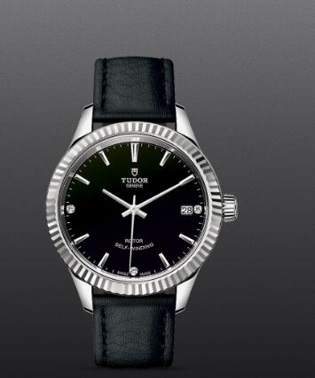 Tudor Style Swiss Replica Watch 34MM Steel Case diamond-set dial m12310-0025