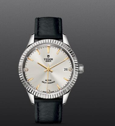 Tudor Style Swiss Replica Watch 34MM Steel Case diamond-set dial m12310-0026