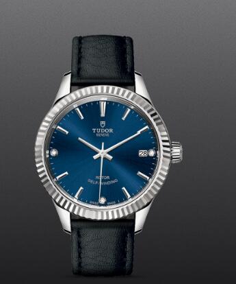 Tudor Style Swiss Replica Watch 34MM Steel Case Diamond-Set Dial m12310-0029