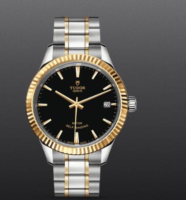 Fake Watch Tudor Style 34mm steel case yellow gold bezel m12313-0005