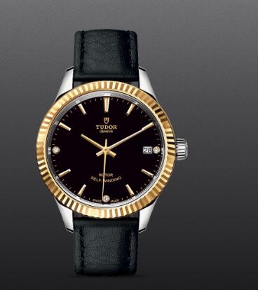 Fake Watch Tudor Style 34mm steel case diamond-set dial m12313-0022
