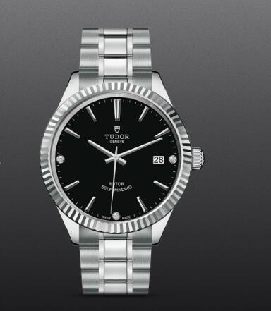 Tudor Style Swiss Fake Watch 38mm steel case diamond-set dial m12510-0009
