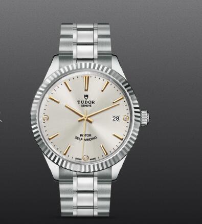 Tudor Style Swiss Fake Watch 38mm steel case diamond-set dial m12510-0011