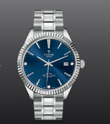 Tudor Style Swiss Fake Watch 38mm steel case diamond-set dial m12510-0017