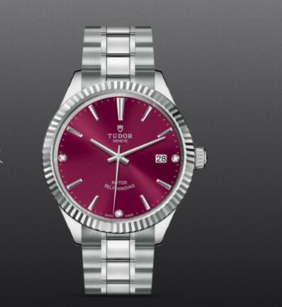 Tudor Style Swiss Fake Watch 38mm steel case diamond-set dial m12510-0019