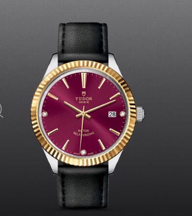 Fake Tudor Style Swiss Watch m12513-0024 38mm steel case diamond-set dial