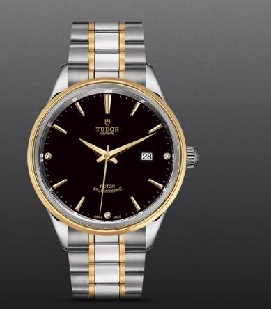 Replica Tudor Style Swiss Watch 41mm steel case diamond-set dial m12703-0006