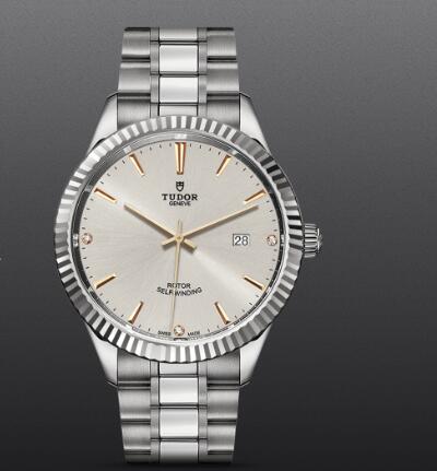Tudor Style Swiss Replica Watch 41mm steel case diamond-set dial m12710-0011