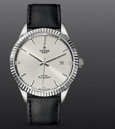 Tudor Style Swiss Replica Watch 41mm steel case diamond-set dial m12710-0024