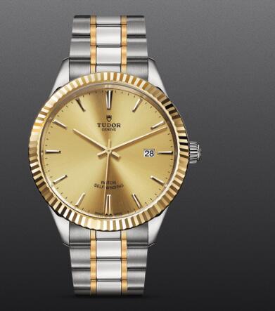 Replica Tudor Style Swiss Watch 41MM Steel Case Yellow Gold Bezel m12713-0001