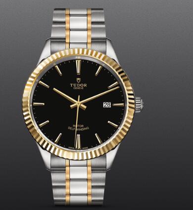 Replica Tudor Style Swiss Watch 41MM Steel Case yellow gold bezel m12713-0005