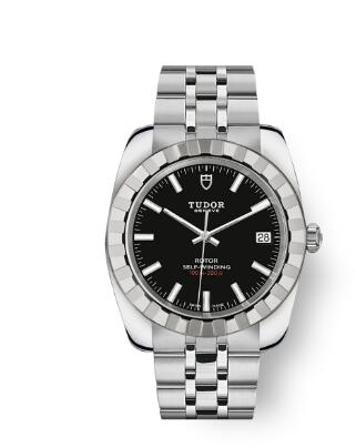 Tudor Classic Date Watch Replica 38 mm steel case Black dial m21010-0002