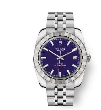 Tudor Classic Date Watch Replica 38 mm steel case Blue dial m21010-0005