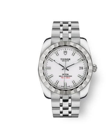 Tudor Classic Date Watch Replica 38 mm steel case White dial m21010-0007