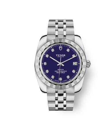 Tudor Classic Date Watch Replica 38 mm steel case Diamond-set dial m21010-0011