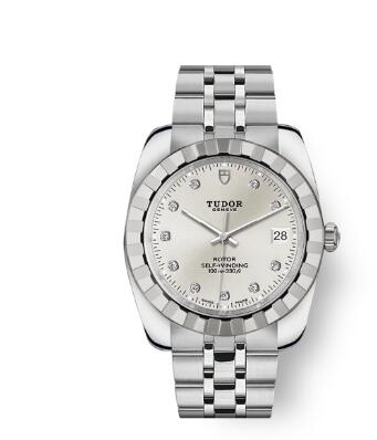 Tudor Classic Date Watch Replica 38 mm steel case Diamond-set dial m21010-0012