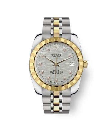 Tudor Classic Date Watch Replica 38 mm steel case Diamond-set dial m21013-0009