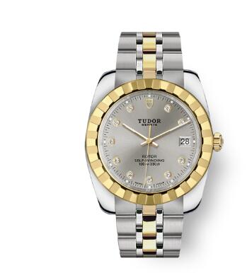 Tudor Classic Date Watch Replica 38 mm steel case Diamond-set dial m21013-0012