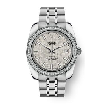 Tudor Classic Date Watch Replica 38 mm steel case Diamond-set bezel m21020-0002