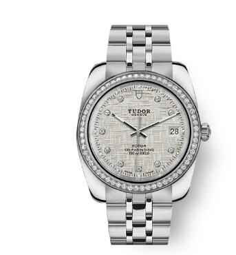 Tudor Classic Date Watch Replica 38 mm steel case Diamond-set dial m21020-0003