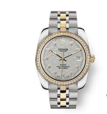 Tudor Classic Date Watch Replica 38 mm steel case Diamond-set dial m21023-0004