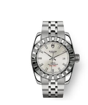 Tudor Classic Date Watch Replica 28 mm steel case Silver dial m22010-0002