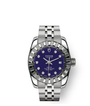 Tudor Classic Date Watch Replica 28 mm steel case Diamond-set dial m22010-0008