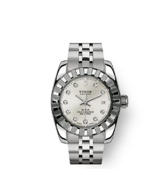 Tudor Classic Date Watch Replica 28 mm steel case Diamond-set dial m22010-0009