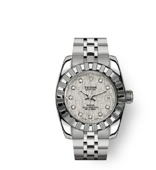Tudor Classic Date Watch Replica 28 mm steel case Diamond-set dial m22010-0011