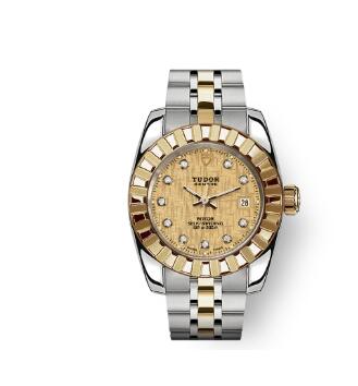 Tudor Classic Date Watch Replica 28 mm steel case Diamond-set dial m22013-0010