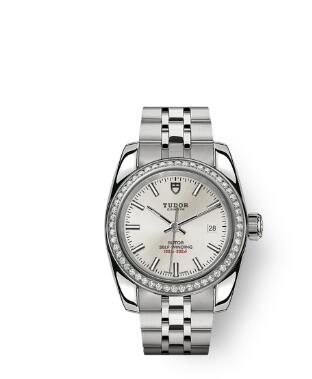 Tudor Classic Date Watch Replica 28 mm steel case Diamond-set bezel m22020-0004