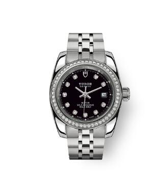 Tudor Classic Date Watch Replica 28 mm steel case Diamond-set dial m22020-0007