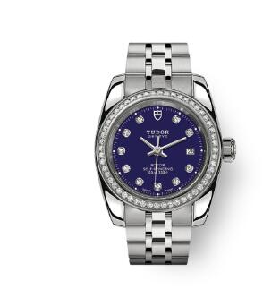 Tudor Classic Date Watch Replica 28 mm steel case Diamond-set dial m22020-0009