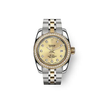 Tudor Classic Date Watch Replica 28 mm steel case Diamond-set dial m22023-0010