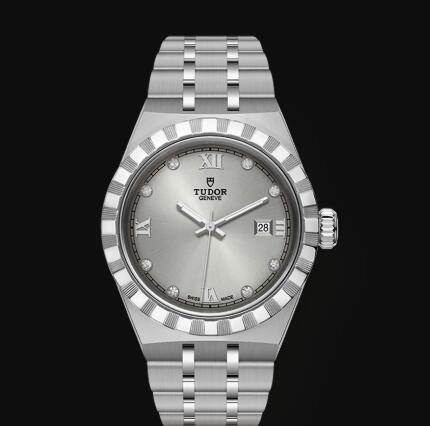 New Tudor Royal Watch Cheap Price 28 mm steel case Diamond-set dial Replica watch m28300-0002