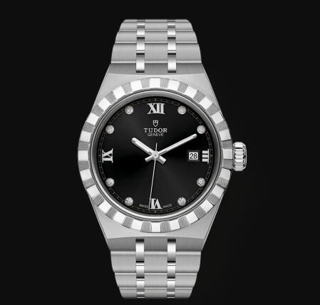 New Tudor Royal Watch Cheap Price 28 mm steel case Diamond-set dial Replica watch m28300-0004