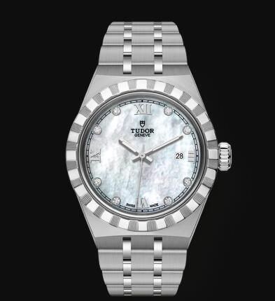 New Tudor Royal Watch Cheap Price 28 mm steel case Diamond-set dial Replica watch m28300-0005