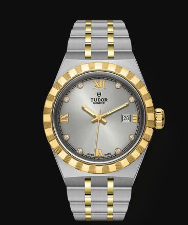 New Tudor Royal Watch Cheap Price 28 mm steel case Diamond-set dial Replica watch m28303-0002